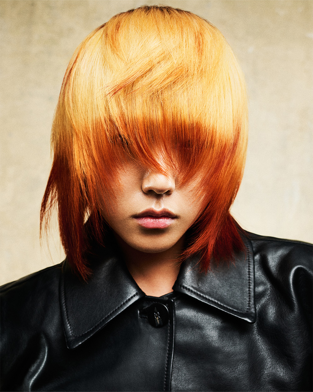Copper and Orange Layered Bob with Heavy Fringe – Lucia Siero Hernandez – BHA London Hairdresser of the Year 2026 Finalist Collection